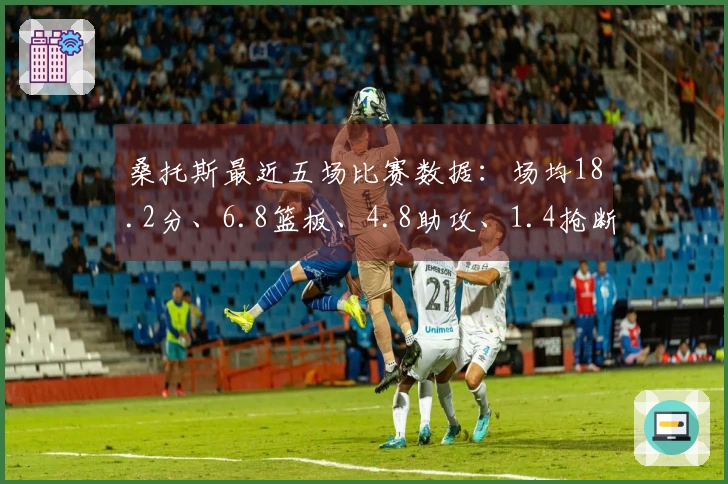 桑托斯最近五场比赛数据：场均18.2分、6.8篮板、4.8助攻、1.4抢断，投篮命中率43.6%